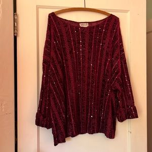 Coldwater Creek lightweight nylon, polyester, and spandex striped shirt